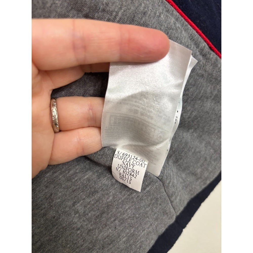 Baby Gap Girl Boy  Navy Peacoat Hood Toggle Snap  Wool Blend  12-18 mo Preppy - Picture 10 of 12